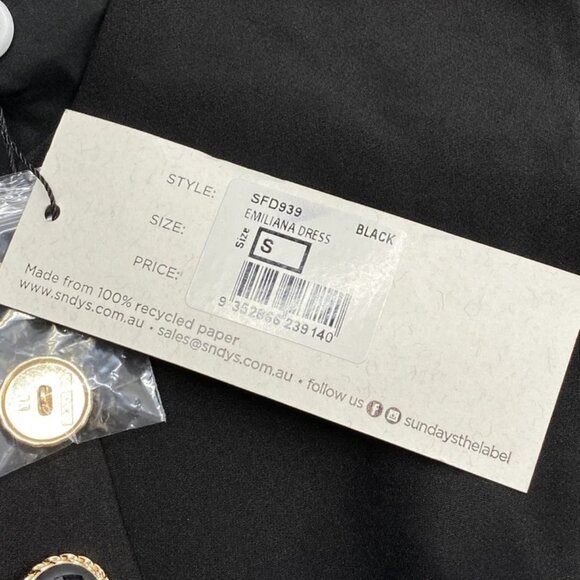 SNDYS Women's Black A-Line Mini Dress Size S | New with Tags - Picture 3 of 11